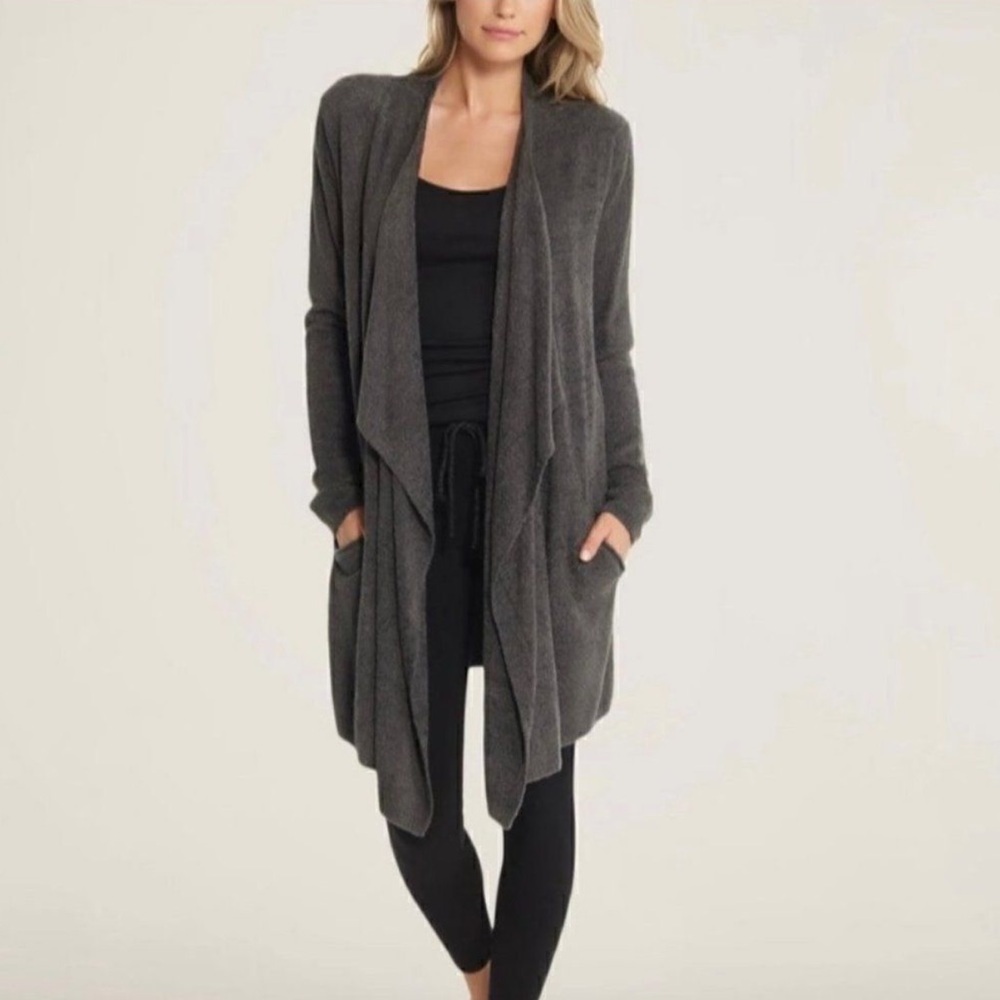 Barefoot Dreams CozyChic Lite Island Cardigan, Pewter $125